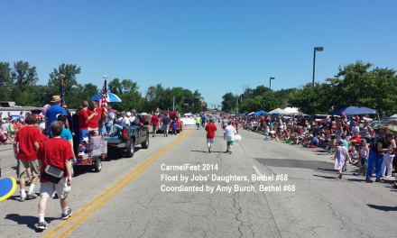 Carmel #421, DeMolay, and Job’s Daughters Bethel #68 March in CarmelFest 2014