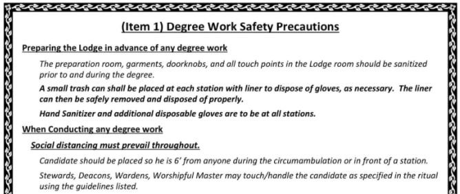 GL of Indiana: Degree Work Safety Precautions Oct 1, 2020