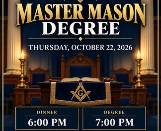 Master Mason Degree – October 22, 2026