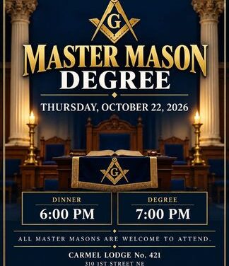 Master Mason Degree – October 22, 2026