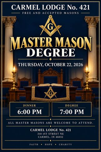 Master Mason Degree – October 22, 2026